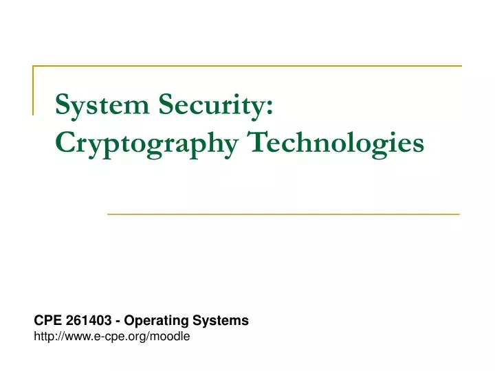 system security cryptography technologies