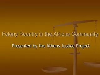 Felony Reentry in the Athens Community