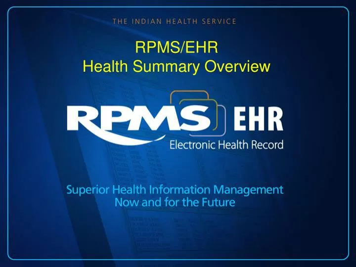 rpms ehr health summary overview