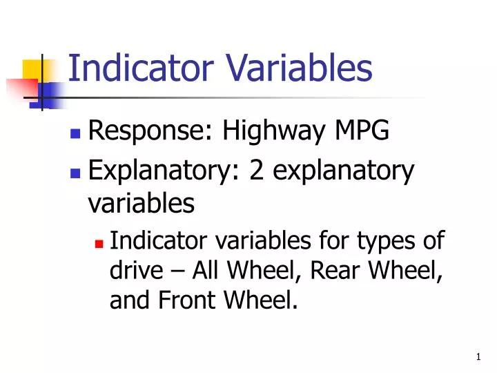 indicator variables