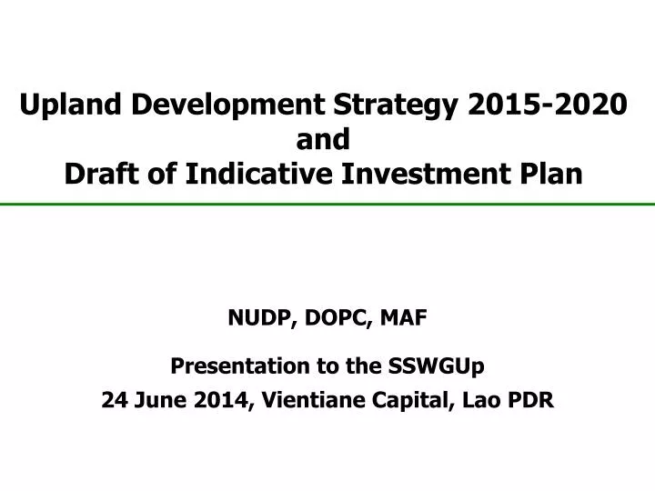 upland development strategy 2015 2020 and draft of indicative investment plan