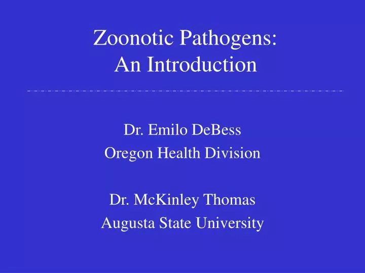 zoonotic pathogens an introduction
