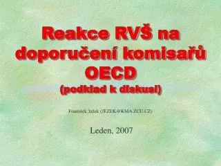 reakce rv na doporu en komisa oecd podklad k diskusi