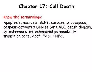 Chapter 17: Cell Death