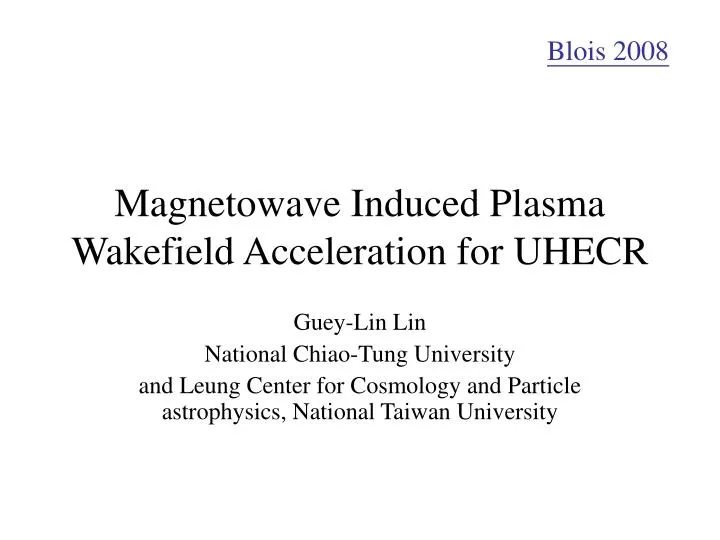 magnetowave induced plasma wakefield acceleration for uhecr