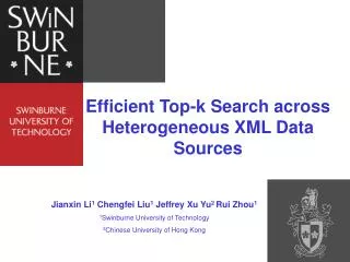 Efficient Top-k Search across Heterogeneous XML Data Sources