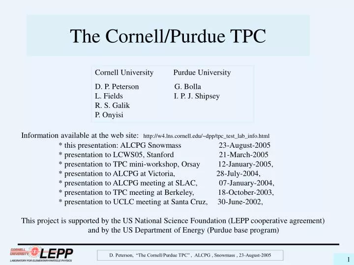 the cornell purdue tpc