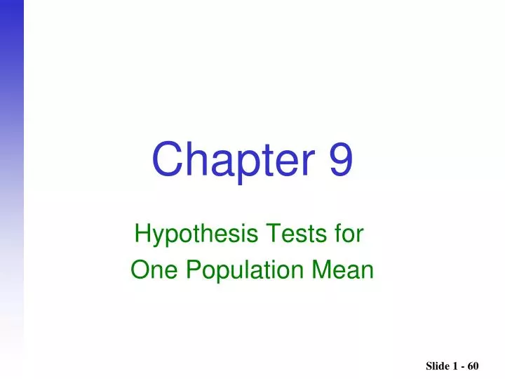 hypothesis tests for one population mean