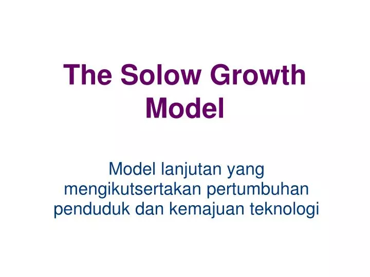 the solow growth model