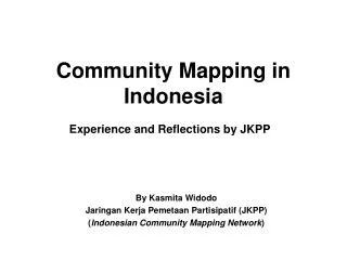 Community Mapping in Indonesia