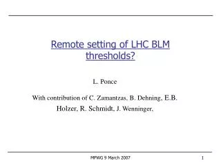 Remote setting of LHC BLM thresholds?
