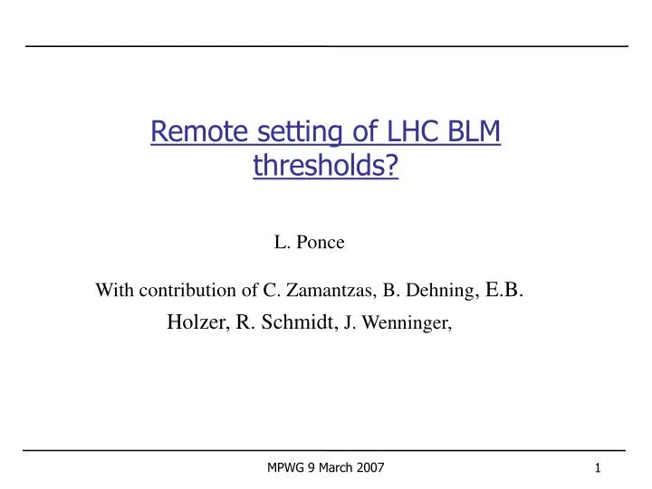 remote setting of lhc blm thresholds