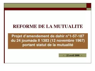 reforme de la mutualite