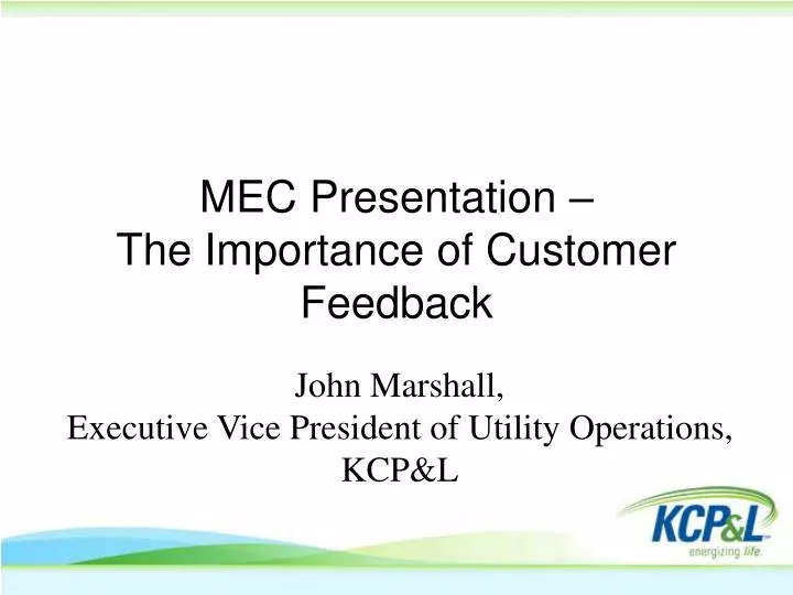 mec presentation the importance of customer feedback