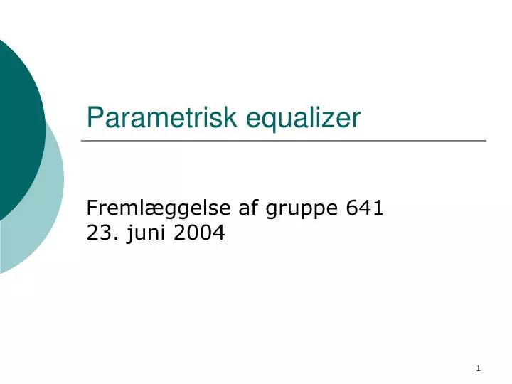parametrisk equalizer