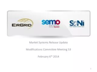 Market Systems Release Update Modifications Committee Meeting 53 February 6 th 2014