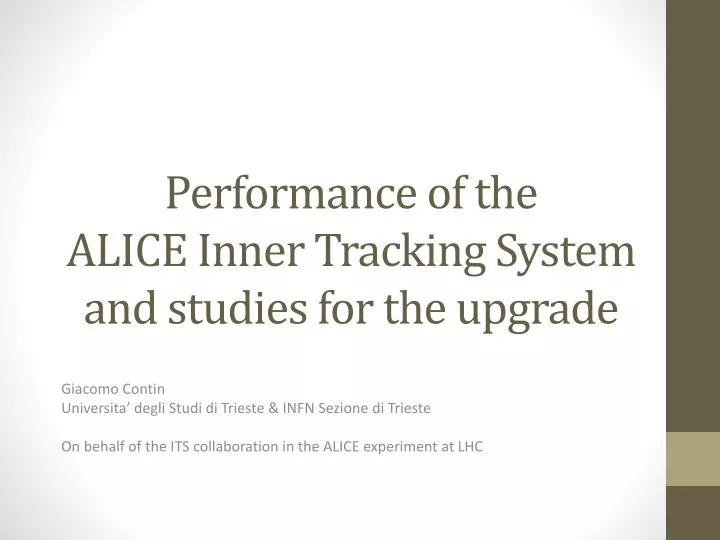 performance of the alice inner tracking system and studies for the upgrade
