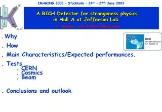 A RICH Detector for strangeness physics in Hall A at Jefferson Lab