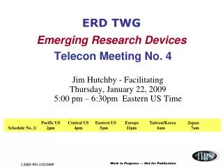 ERD TWG Emerging Research Devices Telecon Meeting No. 4