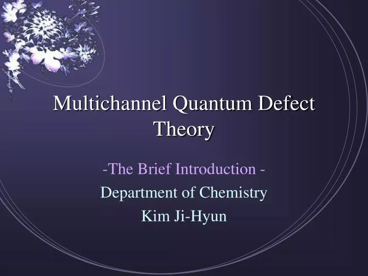 multichannel quantum defect theory