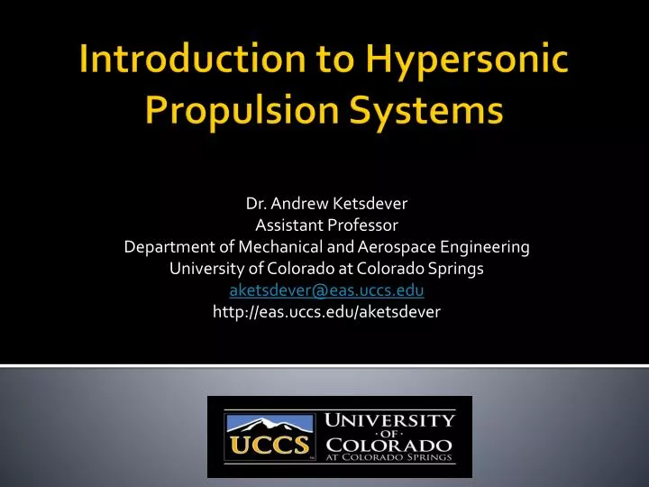 introduction to hypersonic propulsion systems