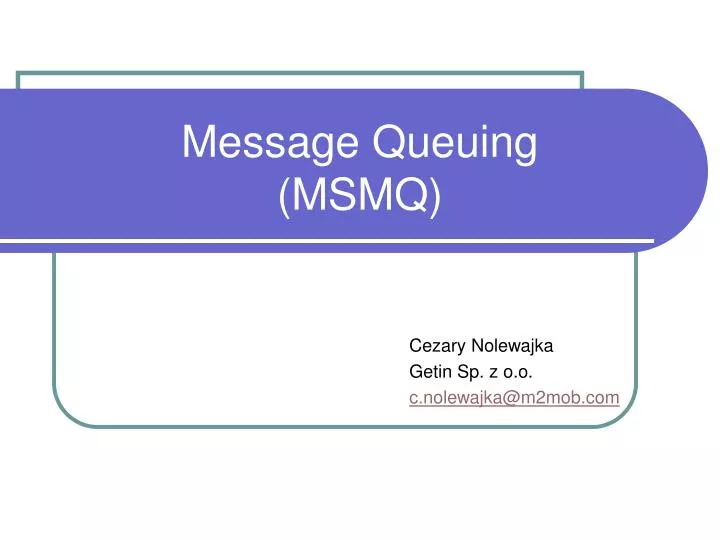 message queuing msmq