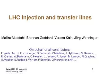 LHC Injection and transfer lines