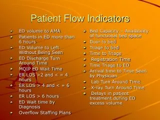 Patient Flow Indicators