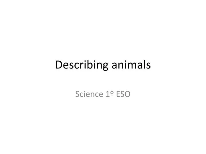 describing animals