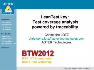 LeanTest key: Test coverage analysis powered by traceability