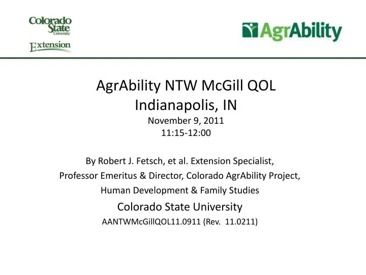 agrability ntw mcgill qol indianapolis in november 9 2011 11 15 12 00