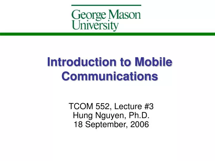 introduction to mobile communications