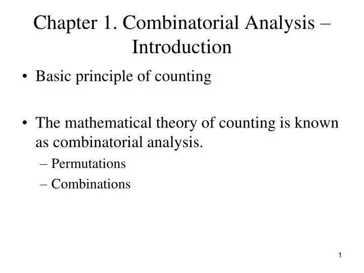 chapter 1 combinatorial analysis introduction