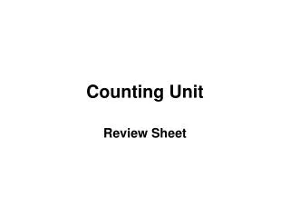 Counting Unit