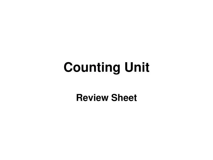 counting unit