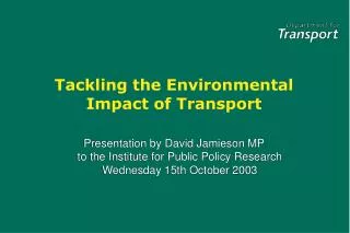 Tackling the Environmental Impact of Transport