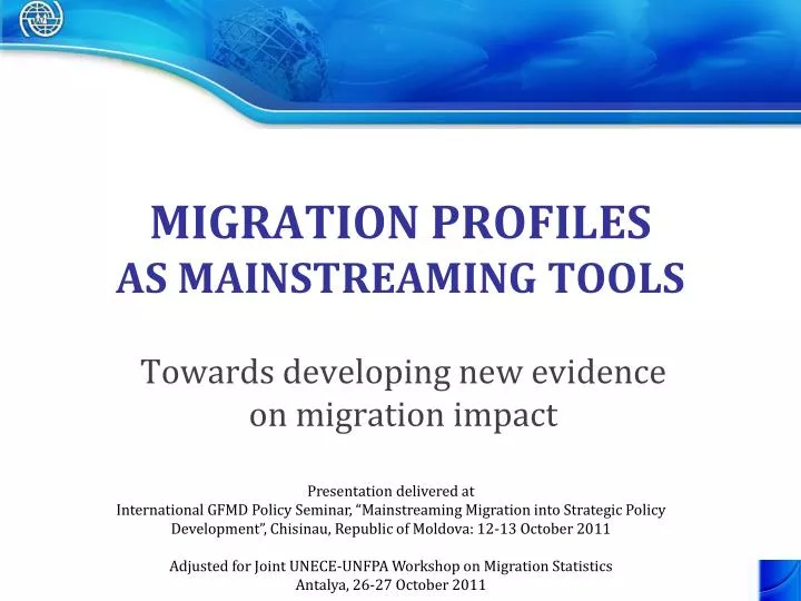 migration profiles as mainstreaming tools