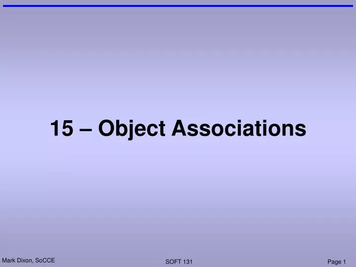 15 object associations
