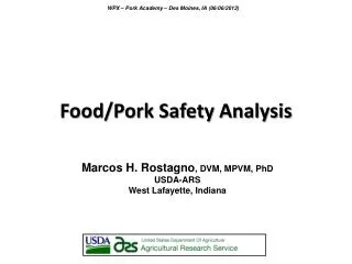 Food/Pork Safety Analysis