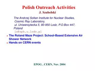 The Roland Maze Project: School-Based Extensive Air Shower Network Hands on CERN events