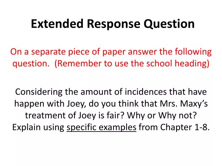 extended response question