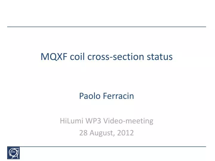 mqxf coil cross section status