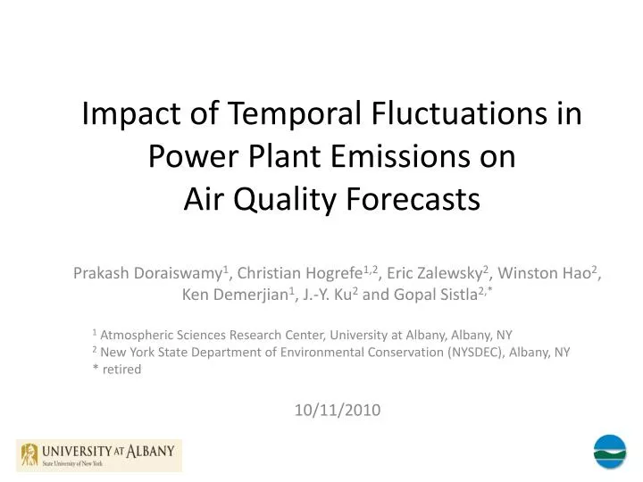 impact of temporal fluctuations in power plant emissions on air quality forecasts