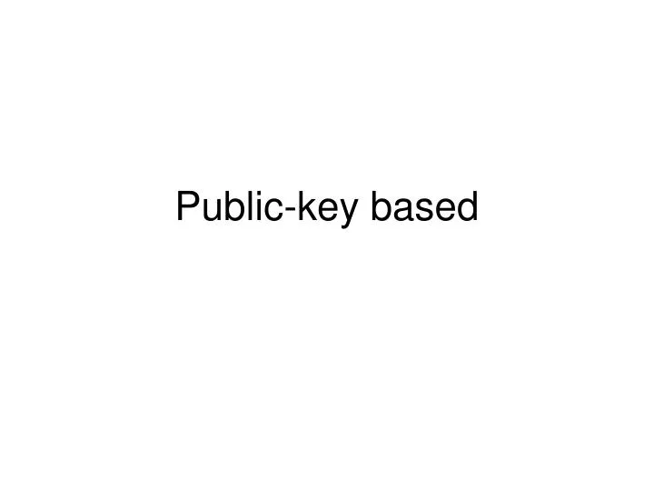 public key based