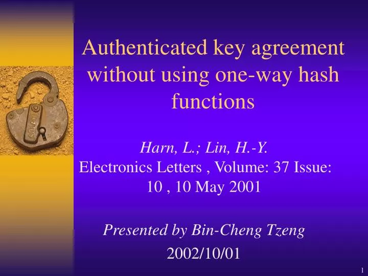 authenticated key agreement without using one way hash functions