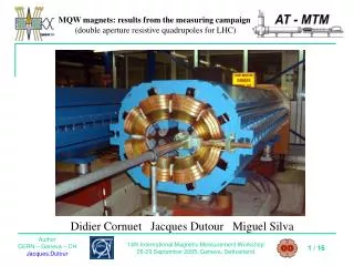 MQW magnets: results from the measuring campaign (double aperture resistive quadrupoles for LHC)