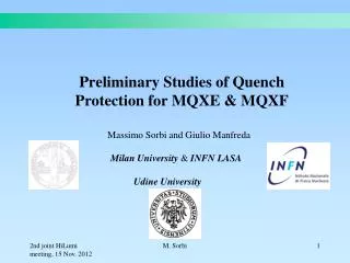 Preliminary Studies of Quench Protection for MQXE &amp; MQXF