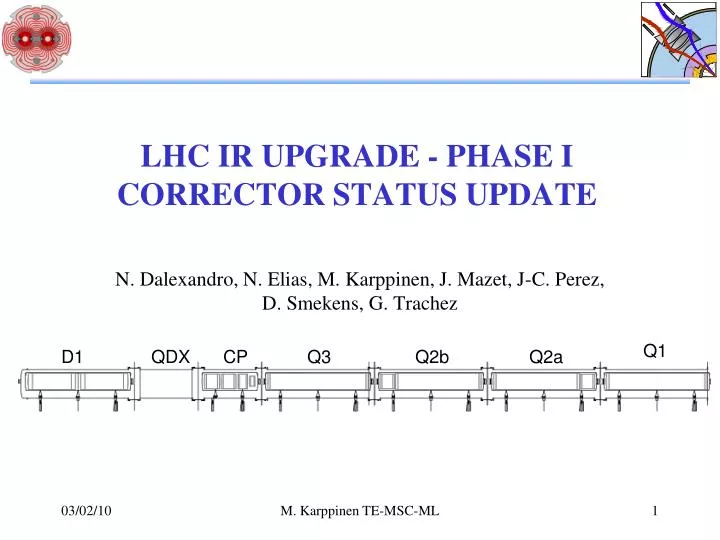 lhc ir upgrade phase i corrector status update