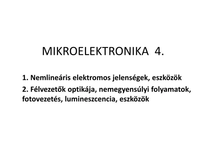 mikroelektronika 4