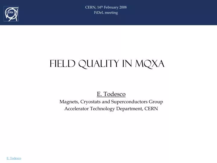 field quality in mqxa